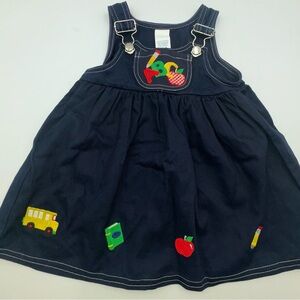 VTG ABC Embroidered Girls Dress School Size 2T